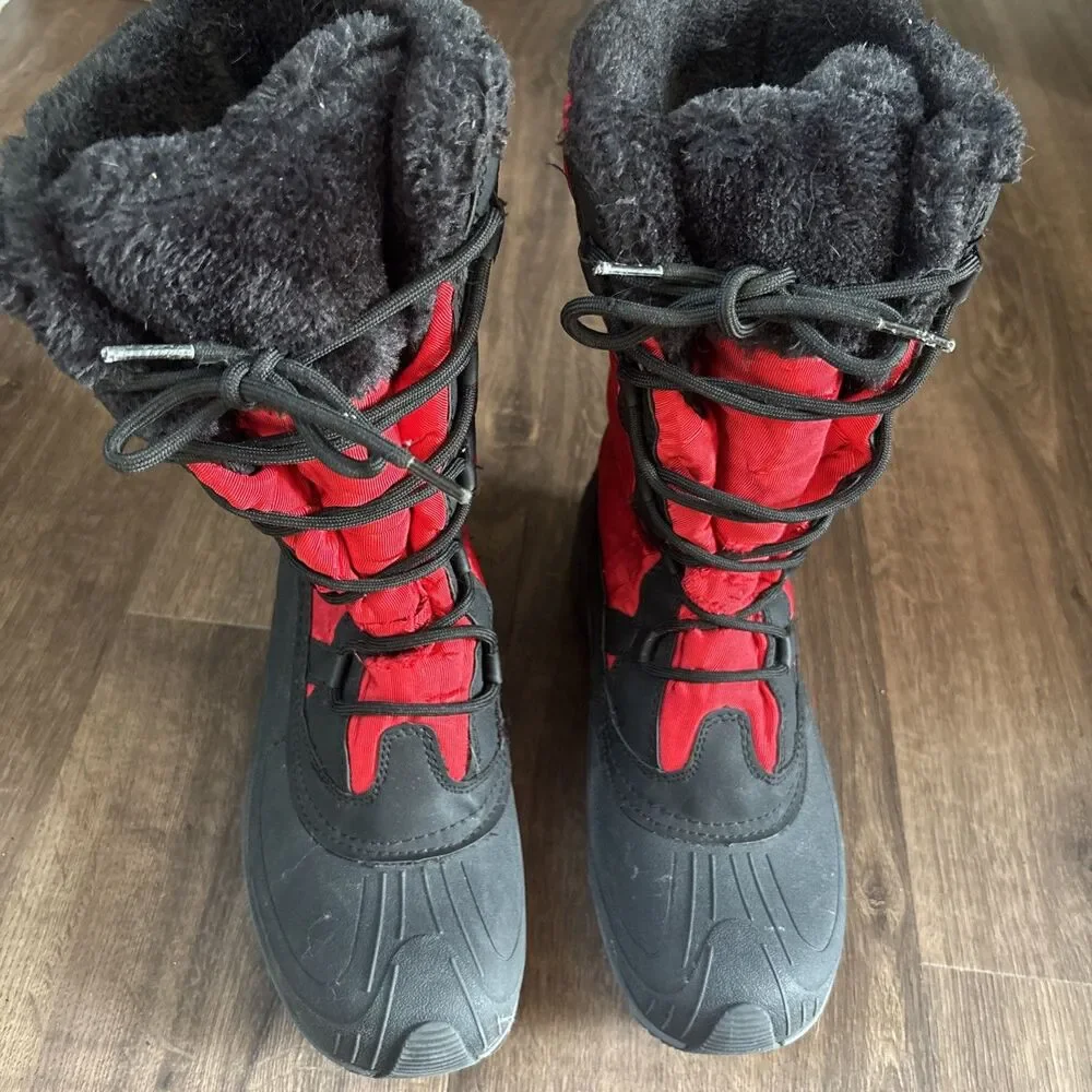 Women’s Kamik Fortress Waterproof Snow Boots Red/Black Mid-Calf Size 10